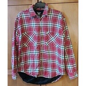 Grit Iron 1929 Workwear Men Large Classic Red Plaid Flannel Heavy Duty